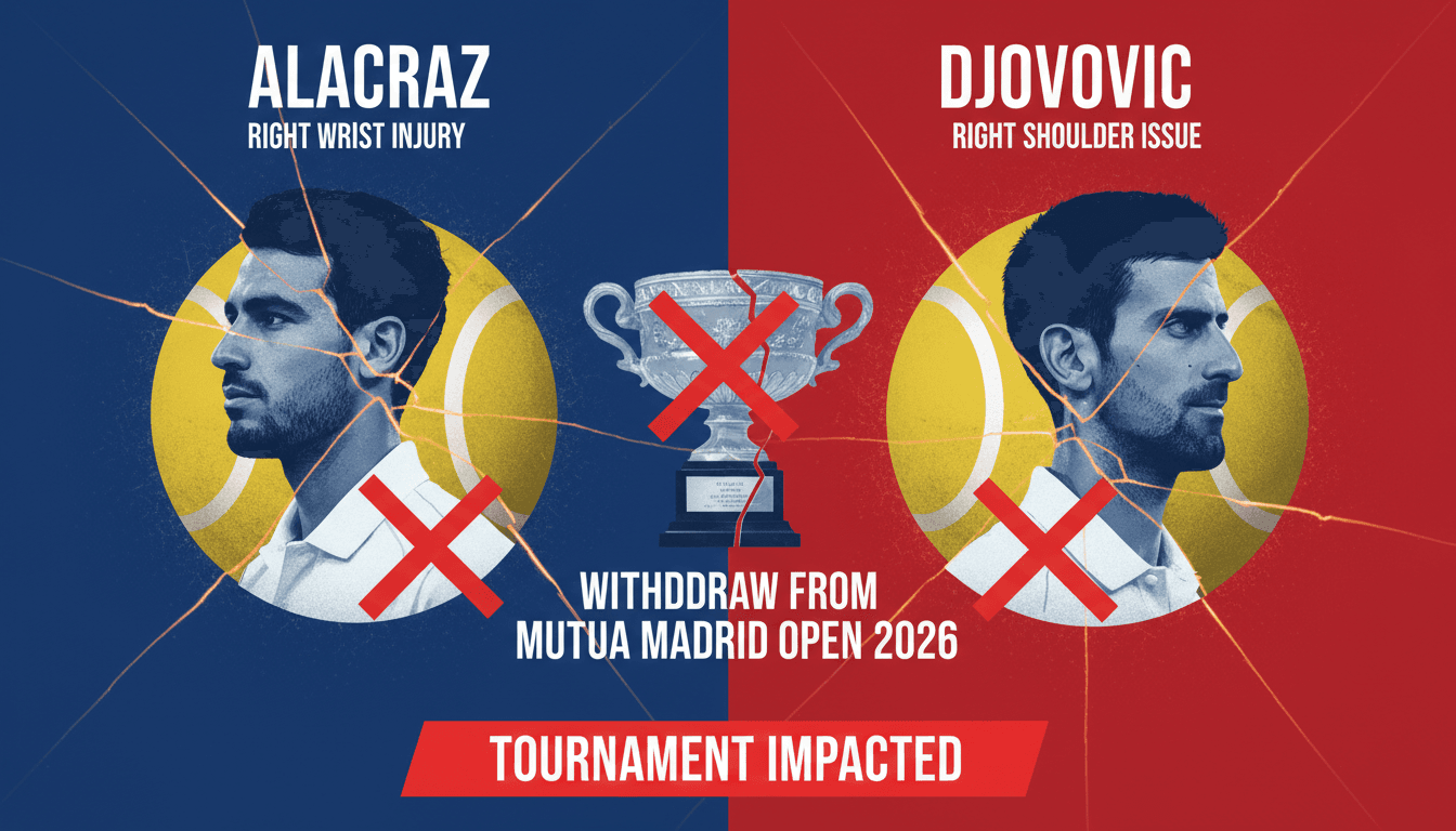 Carlos Alcaraz and Novak Djokovic Withdraw from 2026 Mutua Madrid Open Due to Injuries