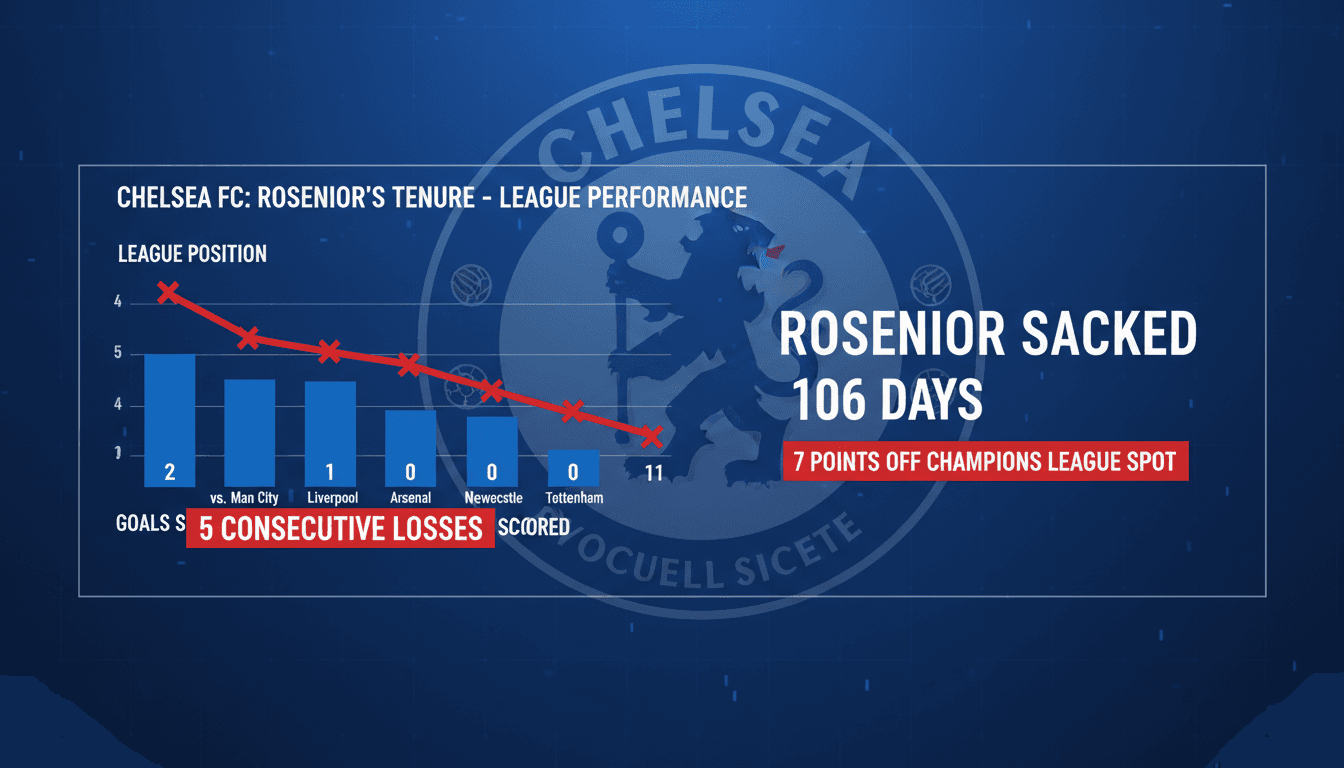 Chelsea Football Club dismisses head coach Liam Rosenior after poor performance