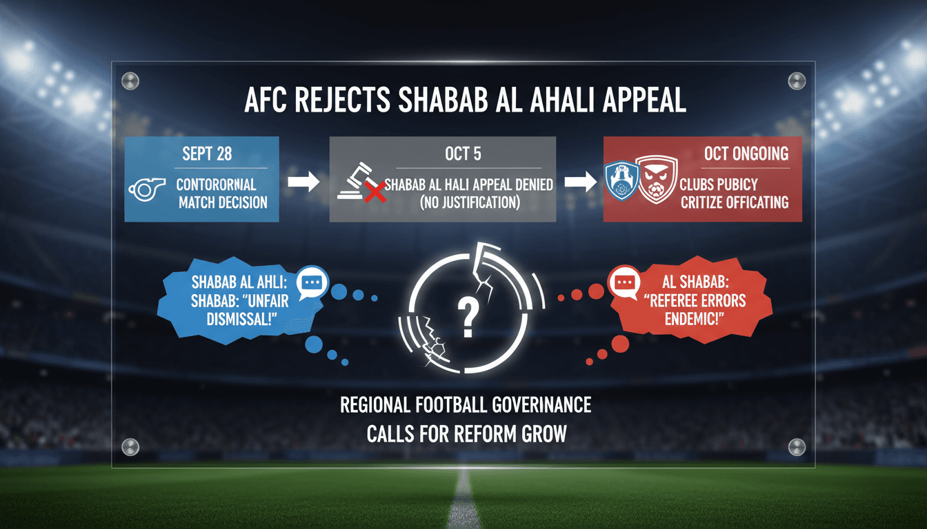 AFC Rejects Shabab Al Ahli's Appeal Amid Officiating Controversy