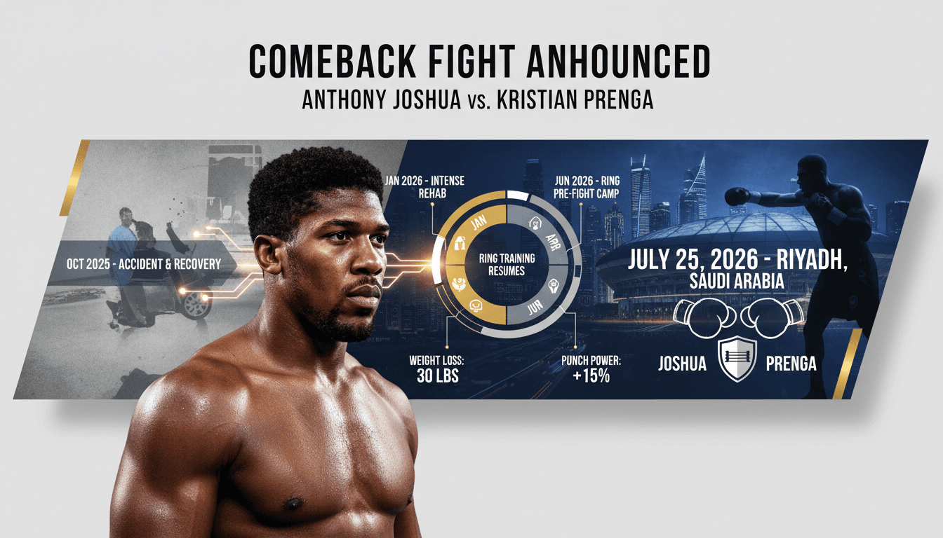 Anthony Joshua announces comeback fight against Kristian Prenga in Riyadh