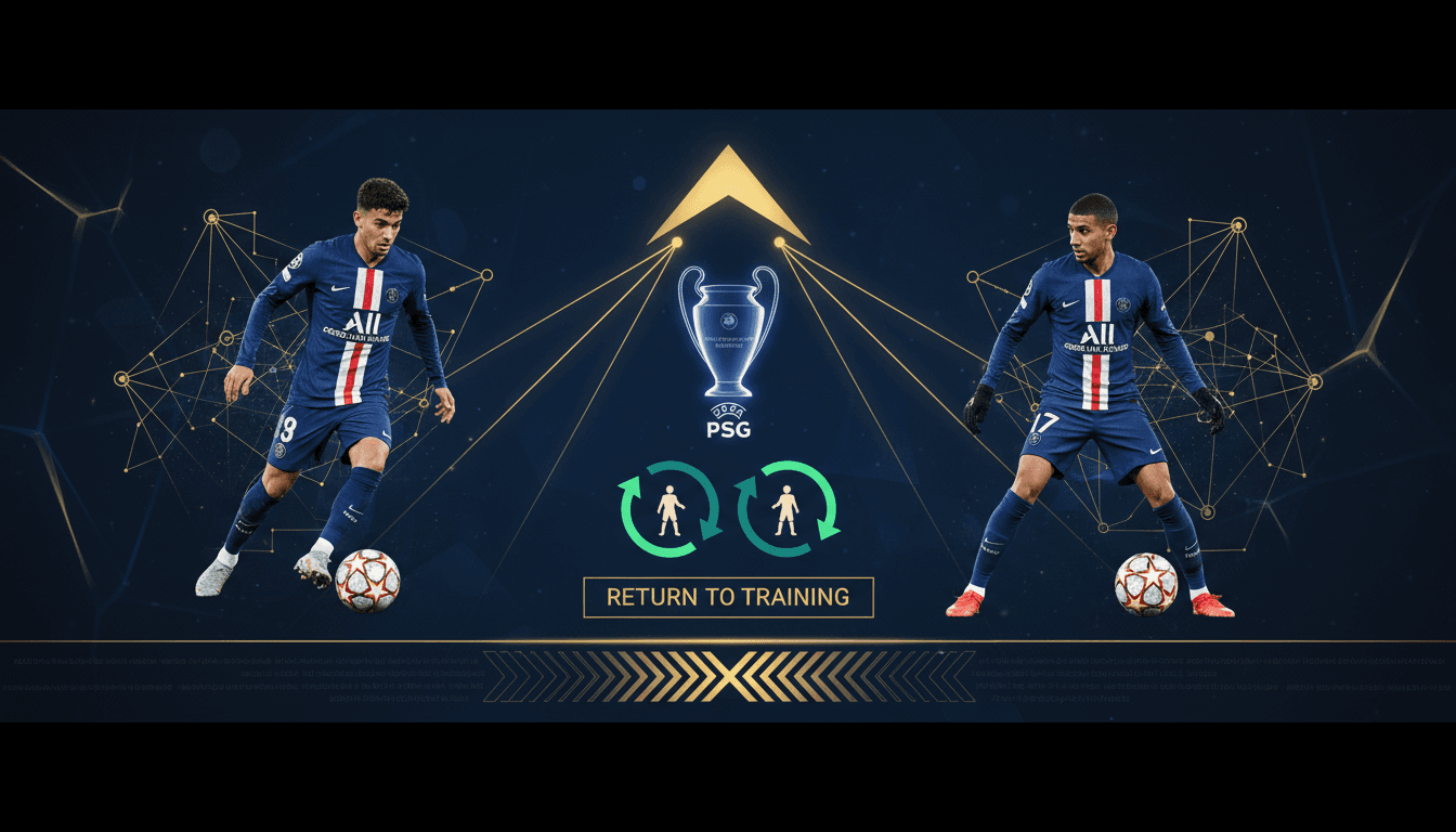 PSG's Vitinha and Hakimi Return to Training Ahead of Champions League Clash