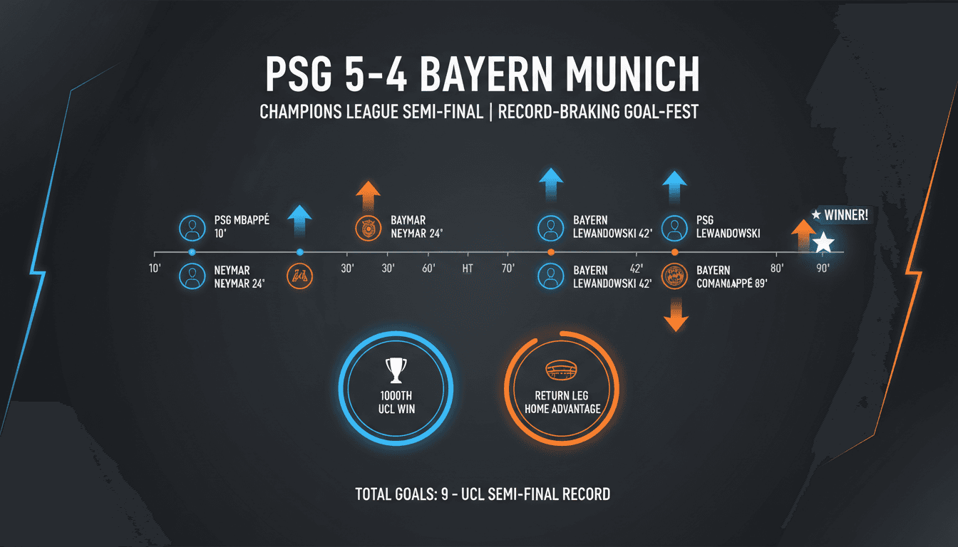 PSG defeats Bayern Munich 5-4 in record-breaking Champions League semi-final