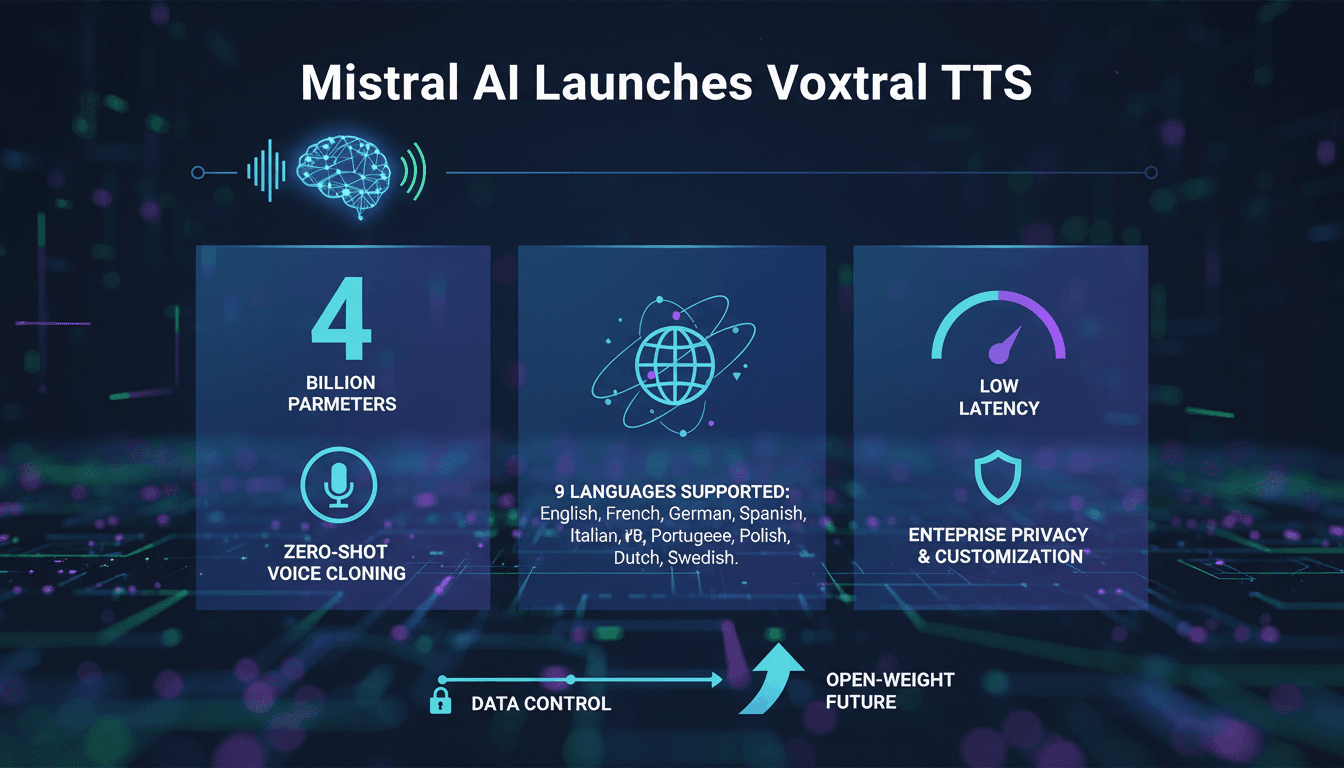 Mistral AI Launches Open-Weight Multilingual Text-to-Speech Model Voxtral TTS