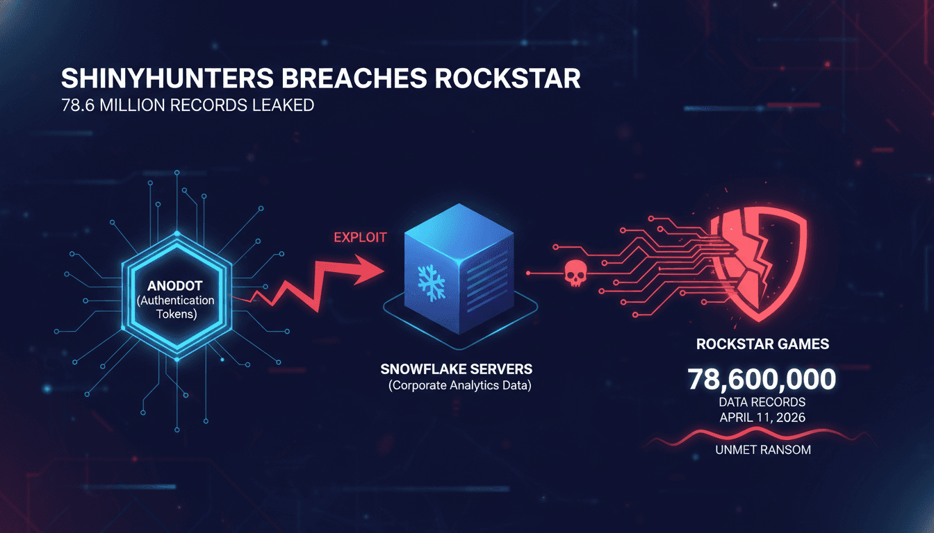ShinyHunters Ransomware Group Breaches Rockstar Games and Leaks 78.6 Million Records