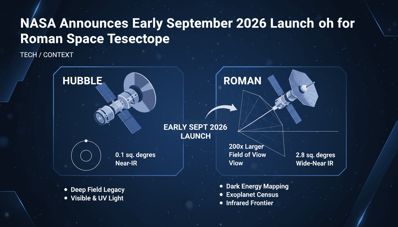 NASA Announces Early September 2026 Launch for Roman Space Telescope