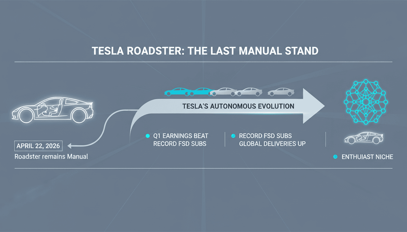 Tesla Roadster to be Only Manually Driven Vehicle in Future Autonomous Lineup