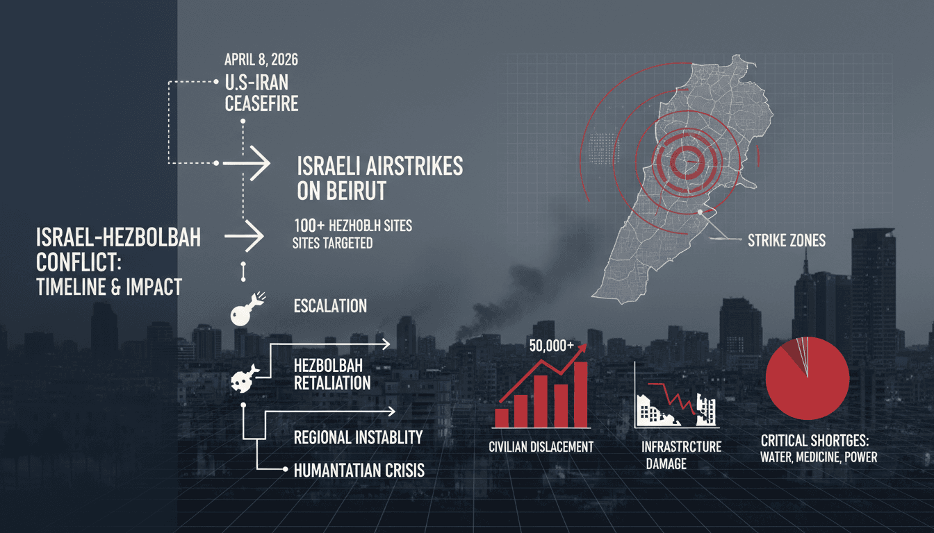 Israeli Airstrikes Target Hezbollah in Beirut Following U.S.-Iran Ceasefire