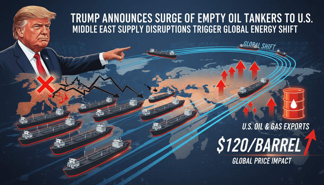 Trump Announces Surge of Empty Oil Tankers to U.S. Amid Middle East Supply Disruptions