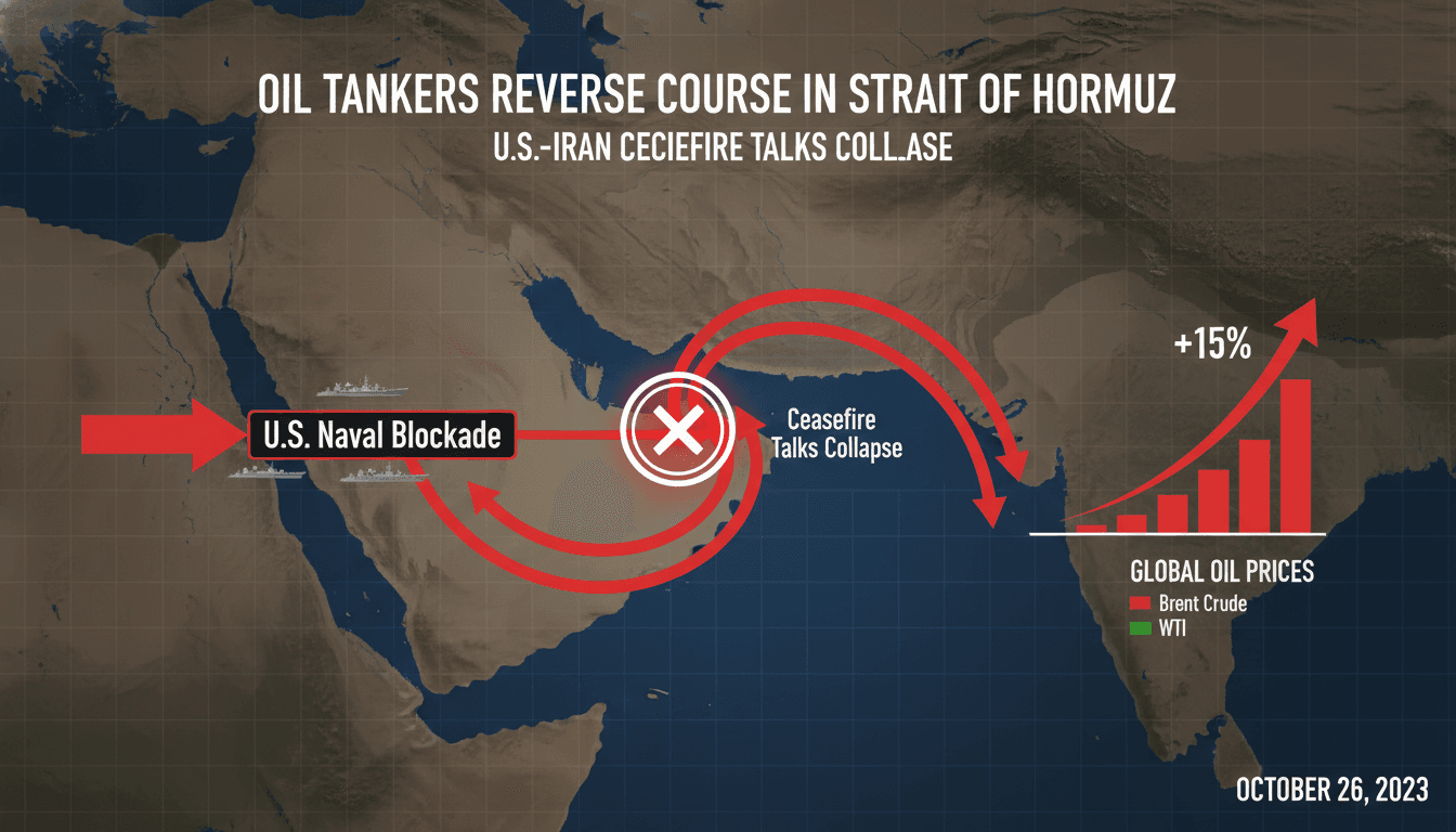Oil Tankers Reverse Course in Strait of Hormuz Following U.S.-Iran Ceasefire Talks Collapse