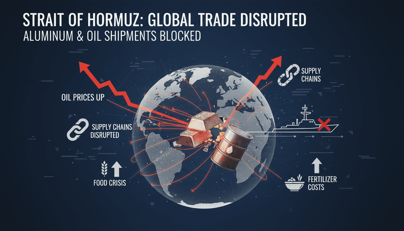 Strait of Hormuz conflict disrupts global aluminum and oil shipments