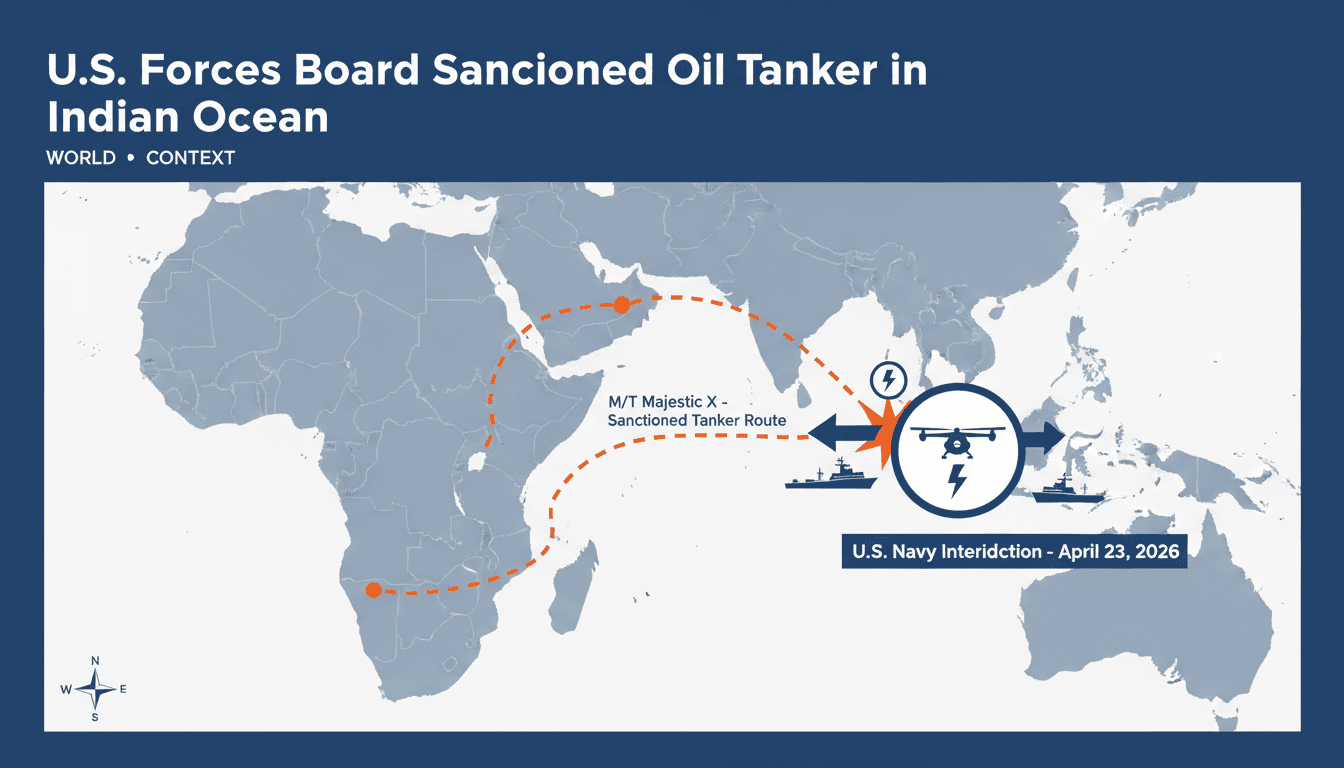 U.S. Forces Board Sanctioned Oil Tanker in Indian Ocean