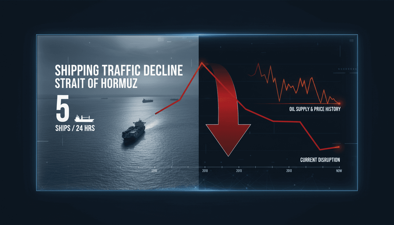Significant decline in shipping traffic through the Strait of Hormuz
