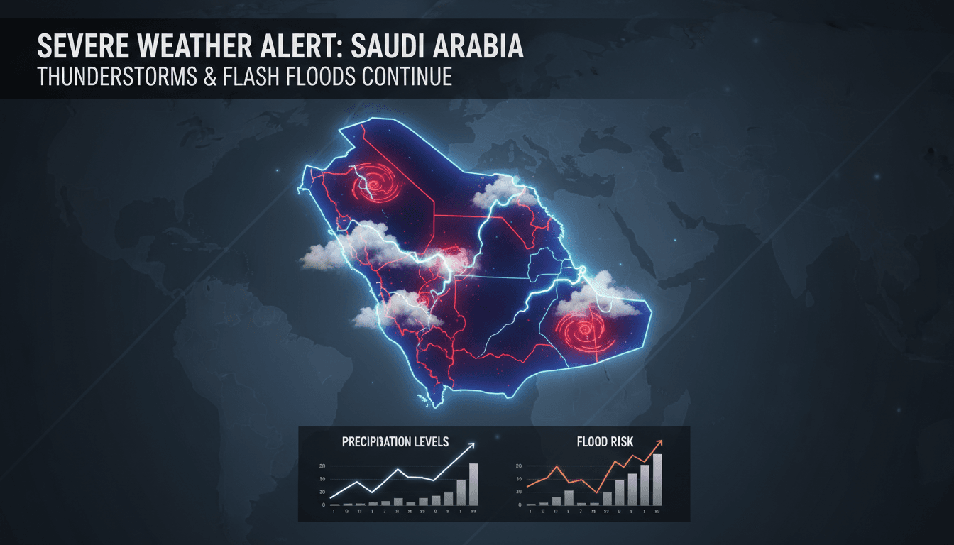Saudi Arabia issues severe weather warnings amid ongoing thunderstorms