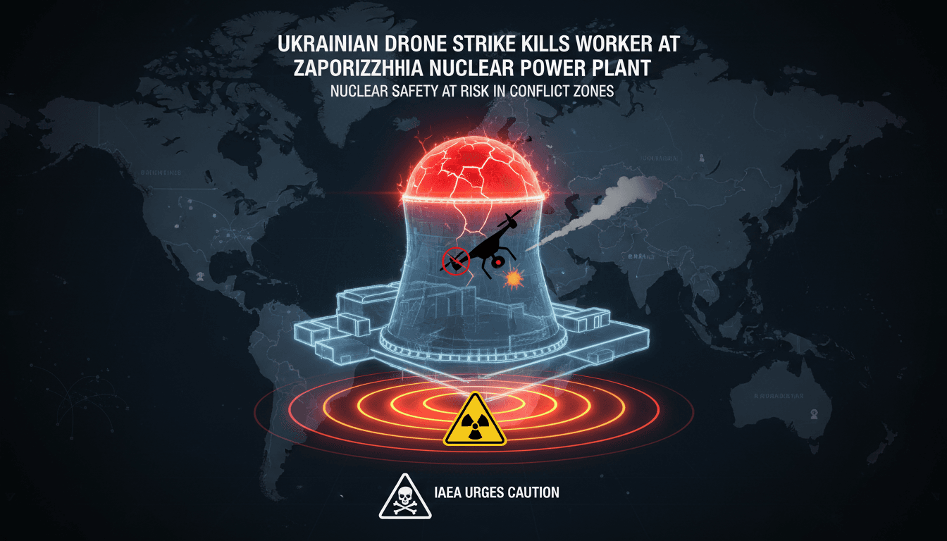 Ukrainian drone strike kills worker at Zaporizhzhia Nuclear Power Plant