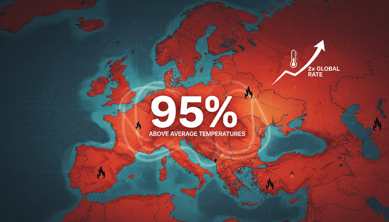 Europe Experiences Record Heat in 2025 with 95% of Continent Above Average Temperatures