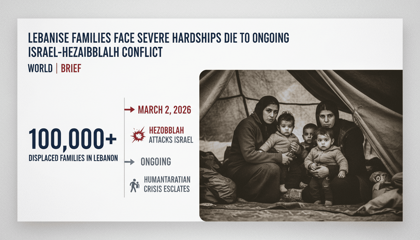 Lebanese families face severe hardships due to ongoing Israel-Hezbollah conflict