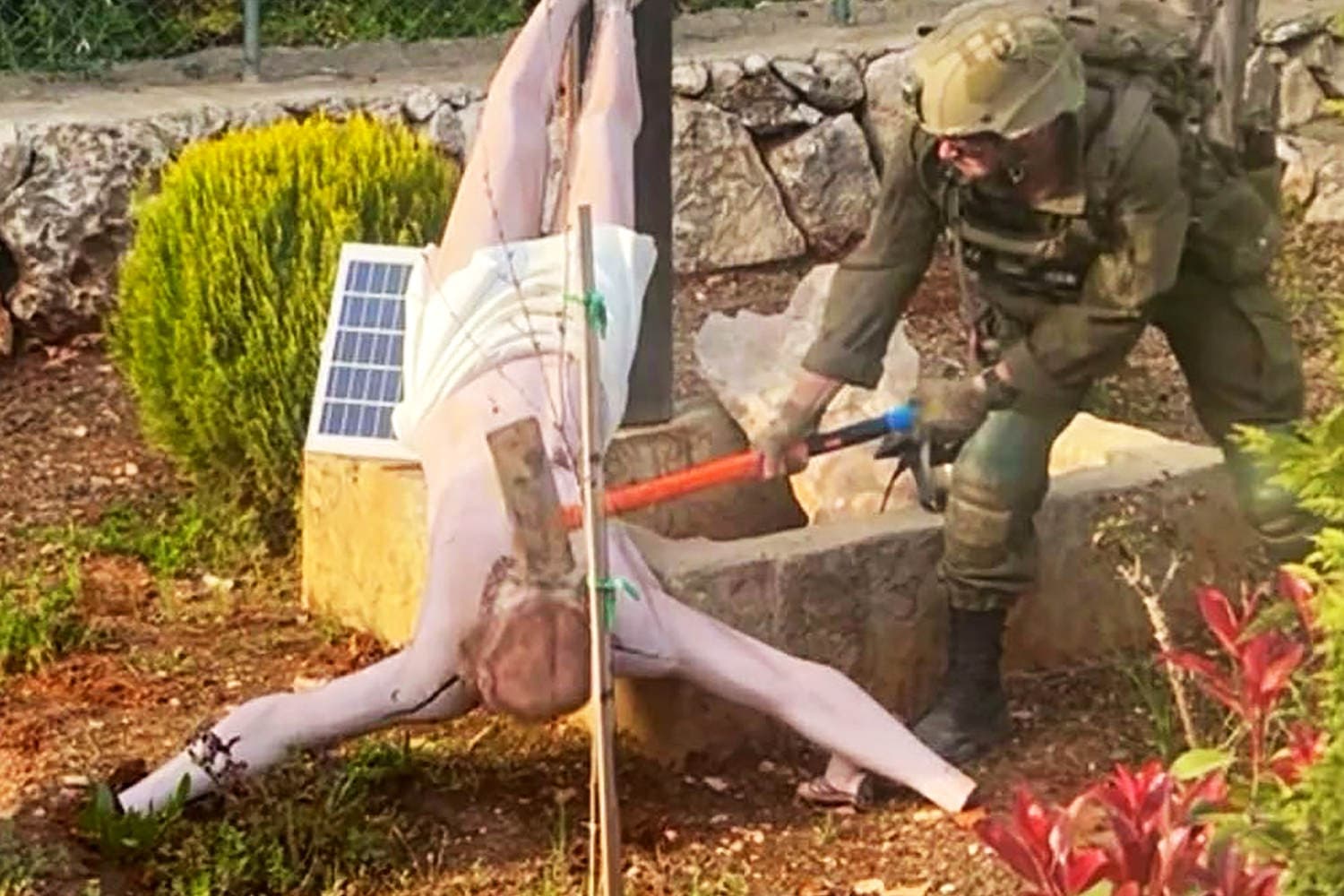 Israeli soldier damages Jesus statue in Lebanon prompting widespread condemnation